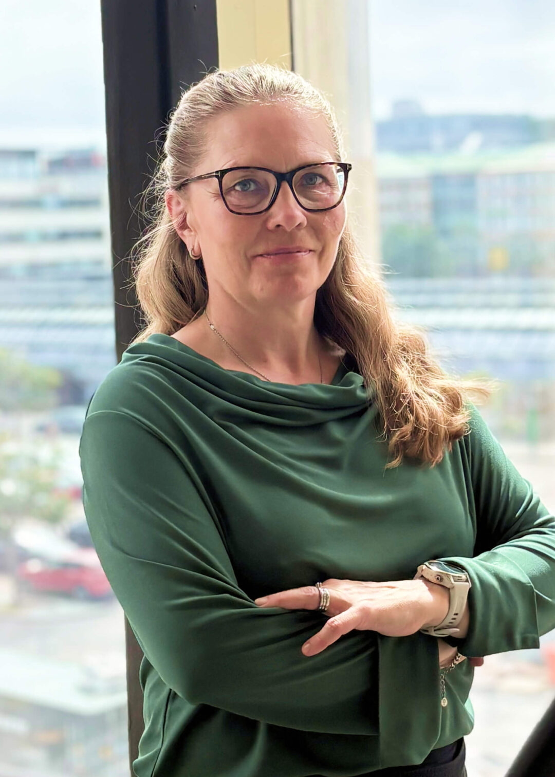 Porträtt av Maria Björsander från NCC om arbetsplatsbeslut och dess kostnad